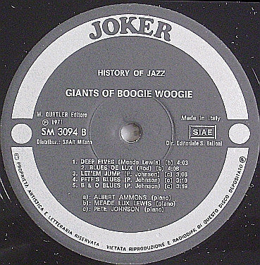 Various - Giants Of Boogie Woogie
