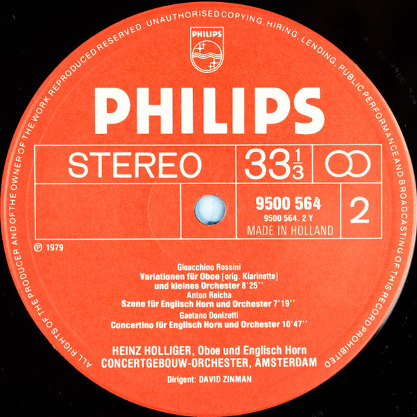 Heinz Holliger, Concertgebouworkest, David Zinman - Joseph Haydn / Anton Reicha / Gioacchino Rossini / Gaetano Donizetti - Heinz Holliger Spielt = Plays Haydn / Reicha / Rossini / Donizetti