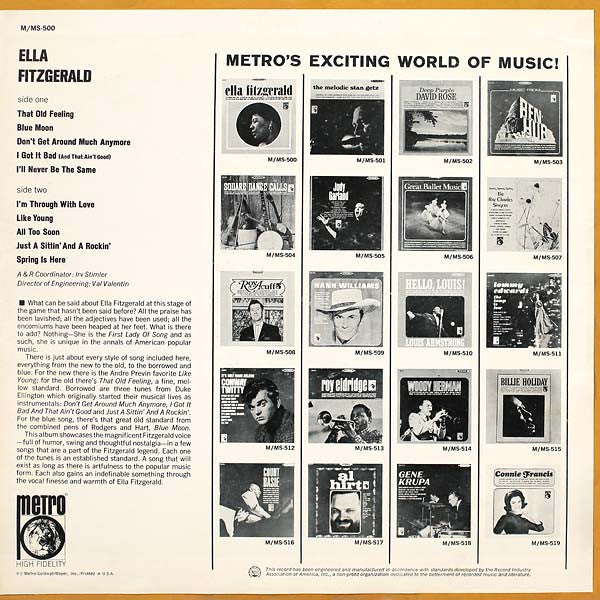Ella Fitzgerald - Ella Fitzgerald - LP