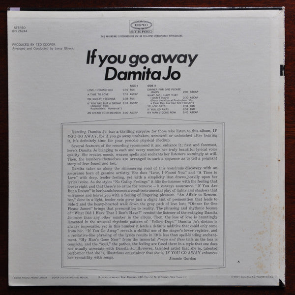 Damita Jo - If You Go Away - LP