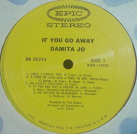Damita Jo - If You Go Away - LP