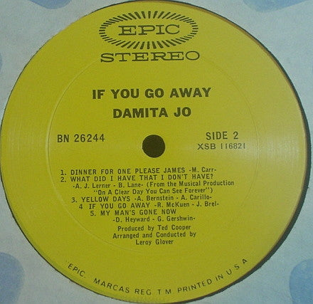 Damita Jo - If You Go Away - LP
