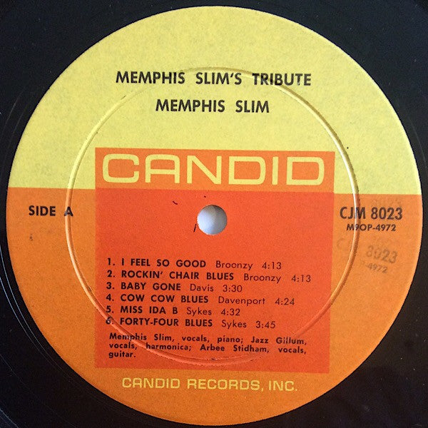 Memphis Slim - Memphis Slim's Tribute To Big Bill Broonzy, Leroy Carr, Cow Cow Davenport, Curtis Jones, Jazz Gillum - LP