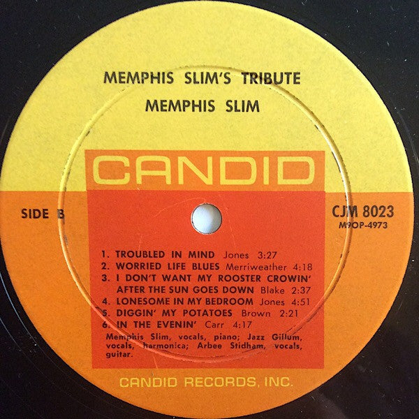 Memphis Slim - Memphis Slim's Tribute To Big Bill Broonzy, Leroy Carr, Cow Cow Davenport, Curtis Jones, Jazz Gillum - LP