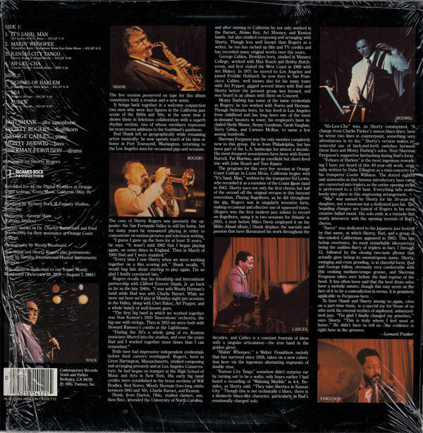 Bud Shank / Shorty Rogers - California Concert - LP