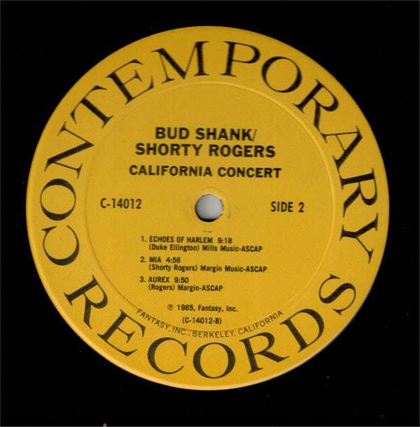 Bud Shank / Shorty Rogers - California Concert - LP