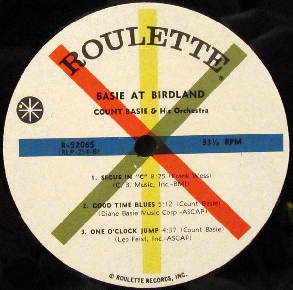 Count Basie & His Orchestra* - Basie At Birdland - LP