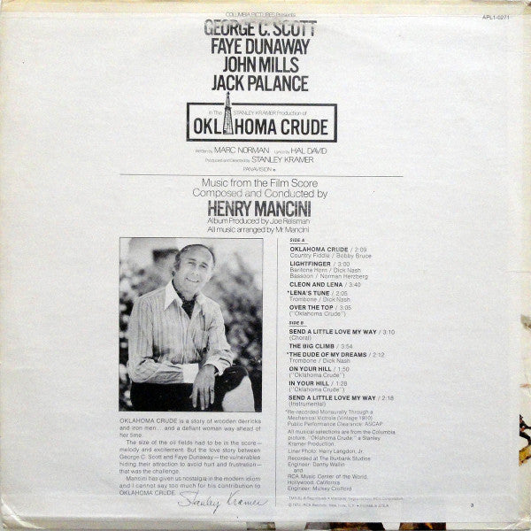 Henry Mancini - Oklahoma Crude  (Music From The Film Score) - LP