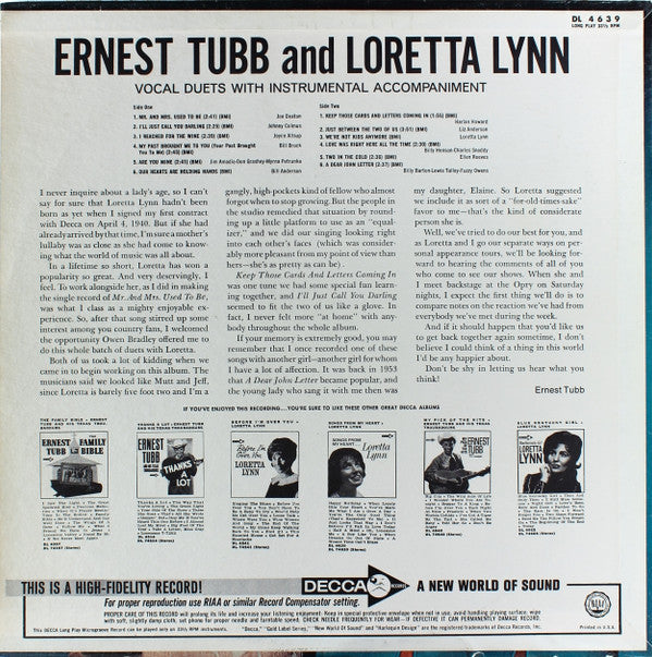 Ernest Tubb And Loretta Lynn - Mr. And Mrs. Used To Be - LP