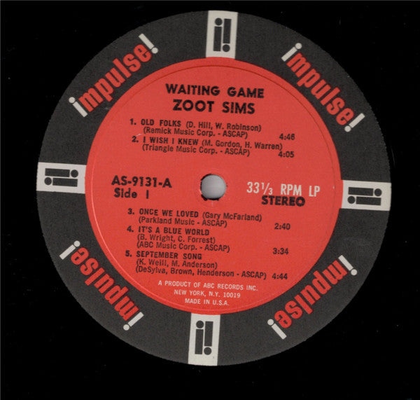 Zoot Sims - Waiting Game - LP