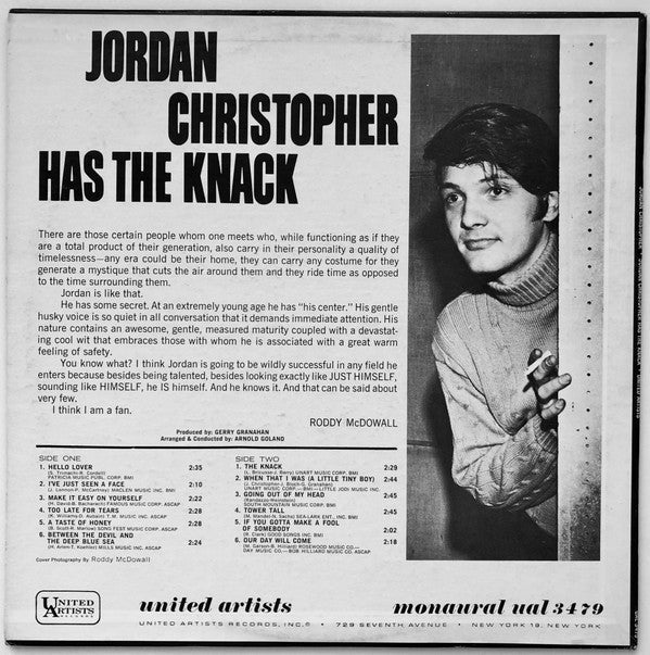 Jordan Christopher - Jordan Christopher Has The Knack - LP