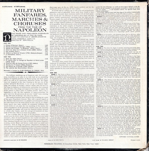 The Brass And Percussion Ensembles of Gardiens De La Paix De Paris*, Desire Dondeyne* - Vocal Ensemble*, Jean Rollin  - Military Fanfares, Marches & Choruses From The Time Of Napoleon - LP