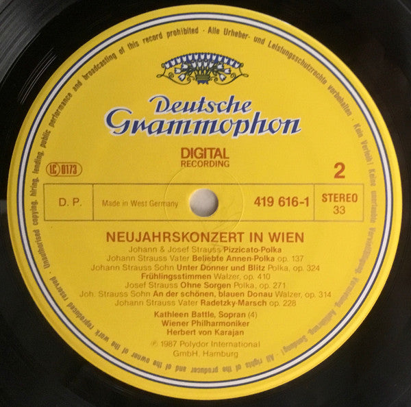 Kathleen Battle, Wiener Philharmoniker, Herbert Von Karajan - Neujahrskonzert In Wien - LP