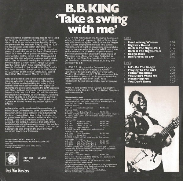 B.B. King - Take A Swing With Me - LP