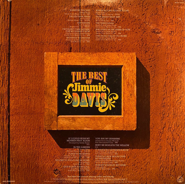 Jimmie Davis - The Best Of Jimmie Davis - LP