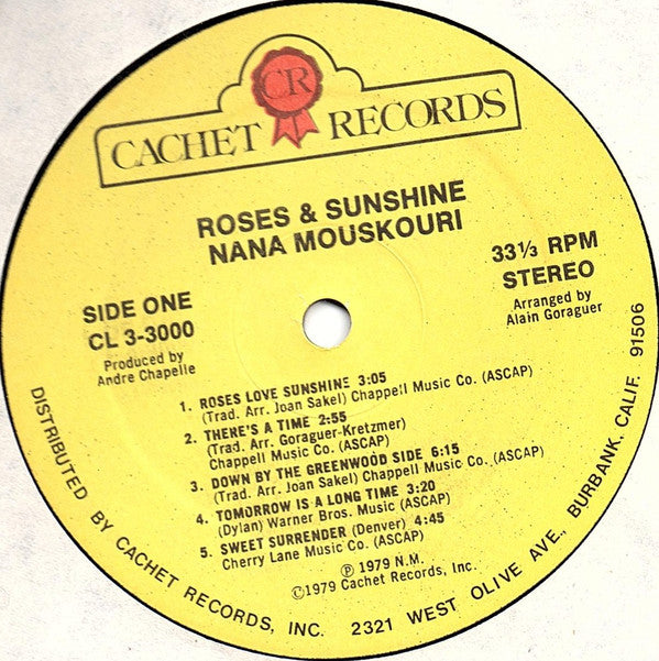 Nana Mouskouri - Roses & Sunshine - LP