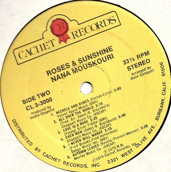 Nana Mouskouri - Roses & Sunshine - LP