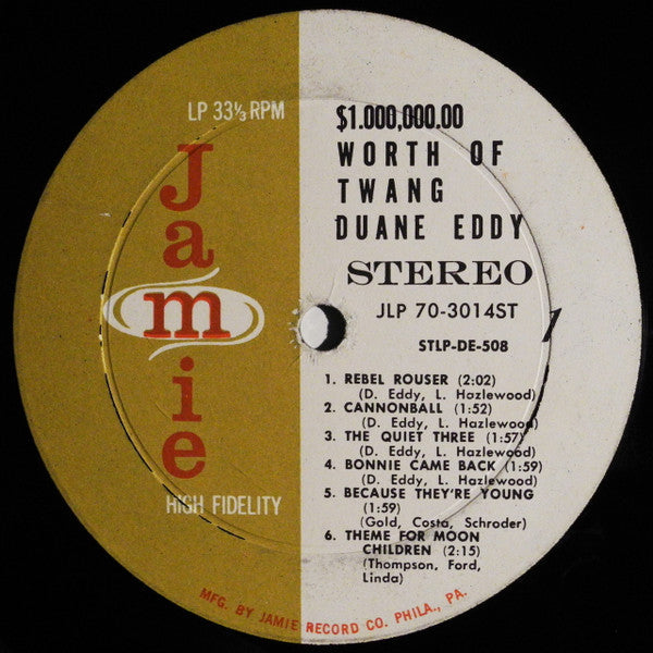 Duane Eddy And The Rebels - $1,000,000.00 Worth Of Twang - LP