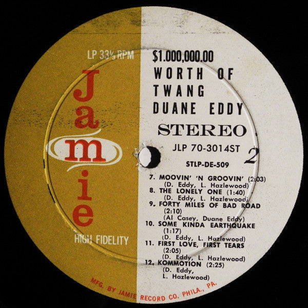 Duane Eddy And The Rebels - $1,000,000.00 Worth Of Twang - LP