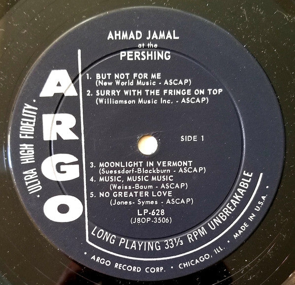 Ahmad Jamal Trio - Ahmad Jamal At The Pershing - LP