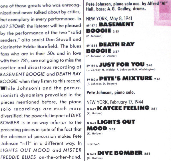 Pete Johnson - Boogie Woogie Mood 1940-1944 - LP