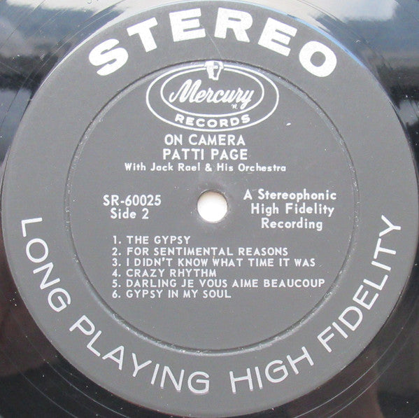 Patti Page - On Camera…Patti Page…Favorites From TV - LP