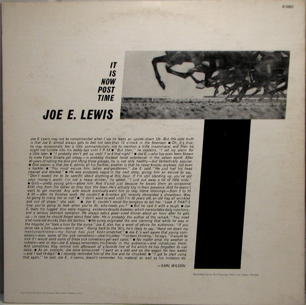 Joe E. Lewis - It Is Now Post Time - LP