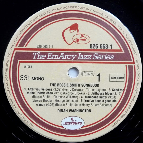 Dinah Washington - The Bessie Smith Songbook - LP