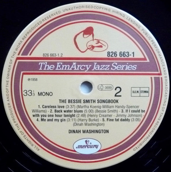 Dinah Washington - The Bessie Smith Songbook - LP