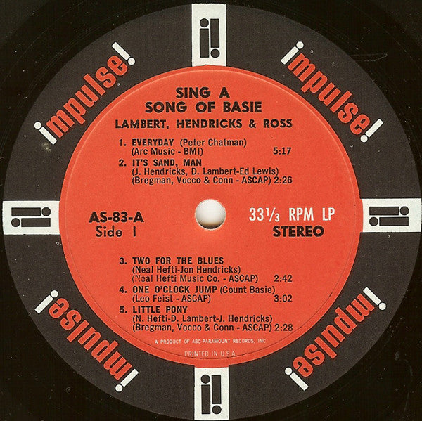 Lambert, Hendricks & Ross - Sing A Song Of Basie - LP