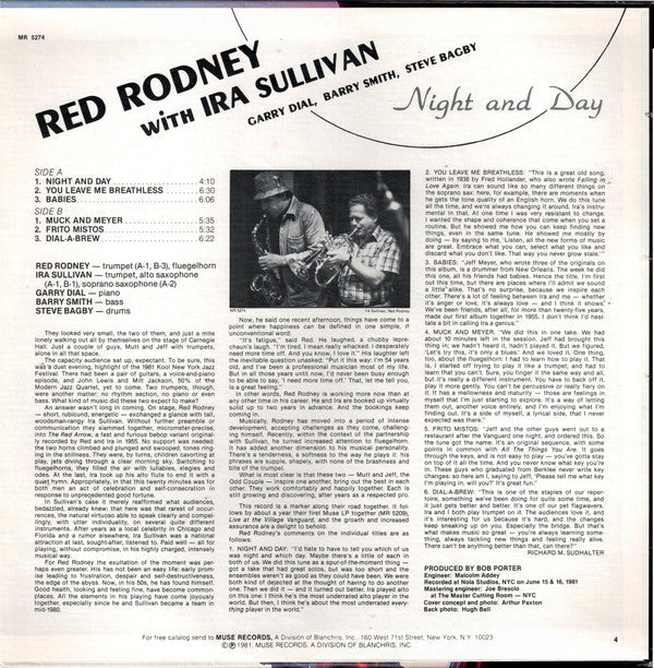 Red Rodney With Ira Sullivan - Night And Day - LP