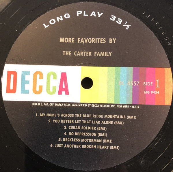 The Carter Family - More Favorites By The Carter Family - LP