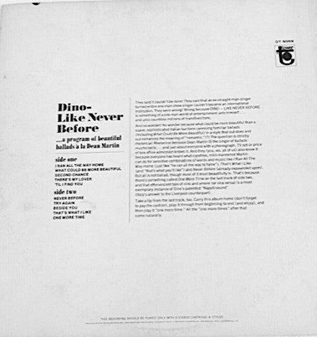 Dean Martin - Dino - Like Never Before - LP