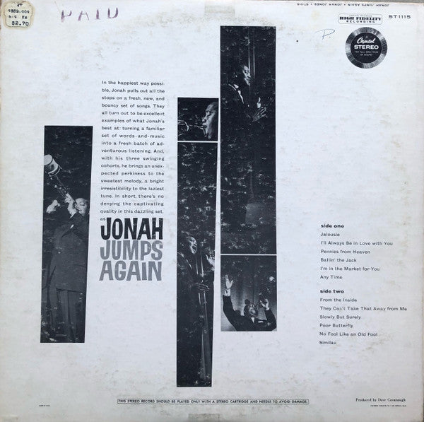 The Jonah Jones Quartet - Jonah Jumps Again - LP
