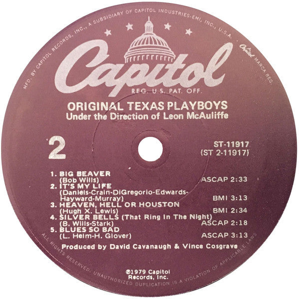 Original Texas Playboys Under The Direction Of Leon McAuliffe* - Original Texas Playboys - LP