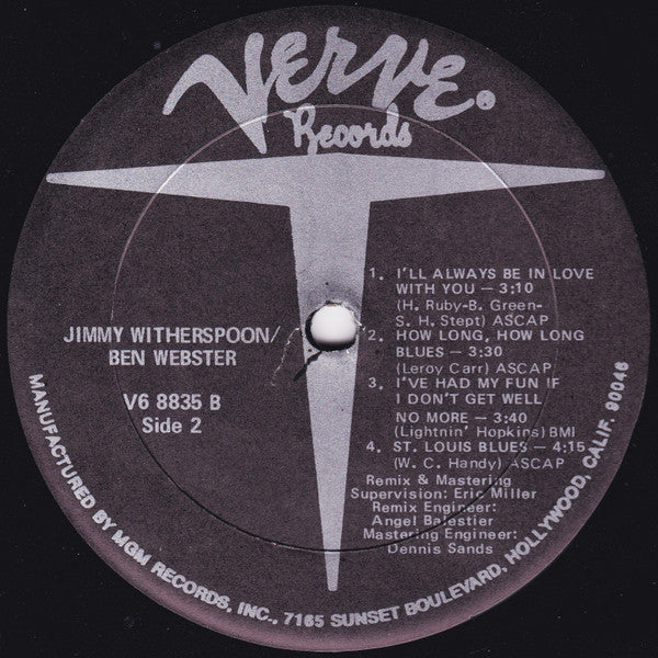 Jimmy Witherspoon & Ben Webster - Previously Unreleased Recordings - LP