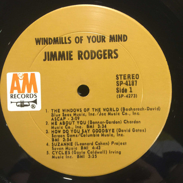 Jimmie Rodgers (2) - Windmills Of Your Mind - LP