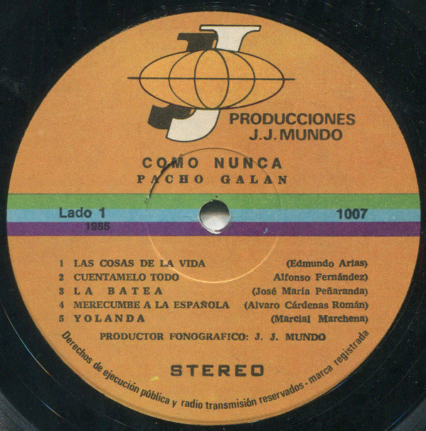 Pacho Galán - Como Nunca!! - LP