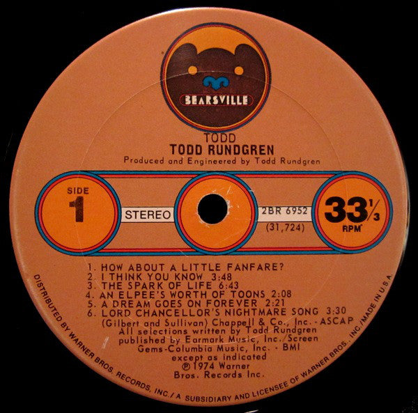 Todd Rundgren - Todd - LP