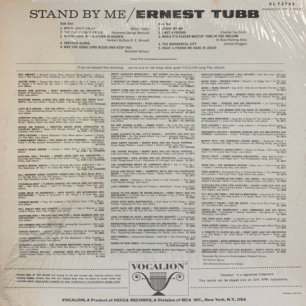Ernest Tubb - Stand By Me - LP