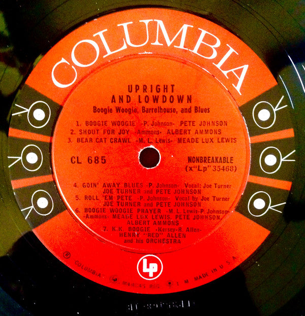 Various - Upright And Lowdown "Boogie Woogie, Barrelhouse, And Blues" - LP