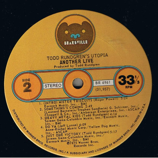 Todd Rundgren's Utopia* - Another Live - LP
