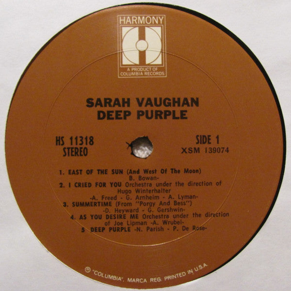 Sarah Vaughan - Deep Purple - LP