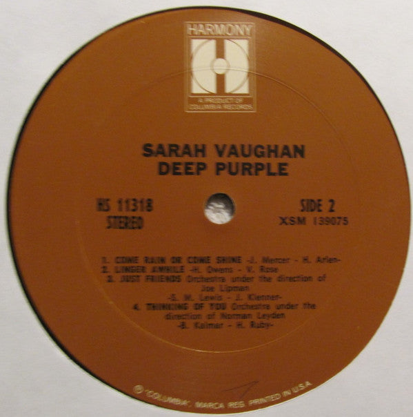 Sarah Vaughan - Deep Purple - LP