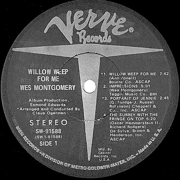 Wes Montgomery - Willow Weep For Me - LP