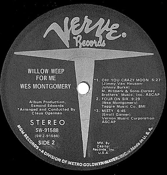 Wes Montgomery - Willow Weep For Me - LP