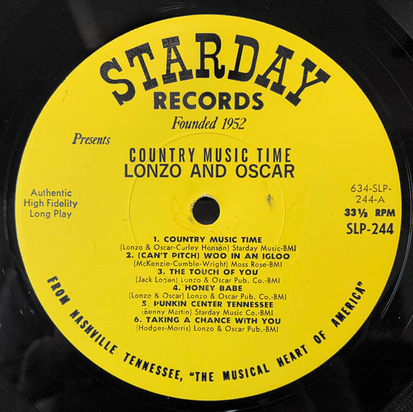 Lonzo & Oscar - Country Music Time - LP