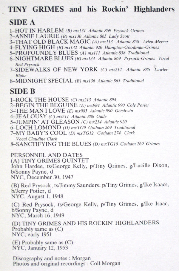 Tiny Grimes And His Rockin' Highlanders* - Rock The House - LP