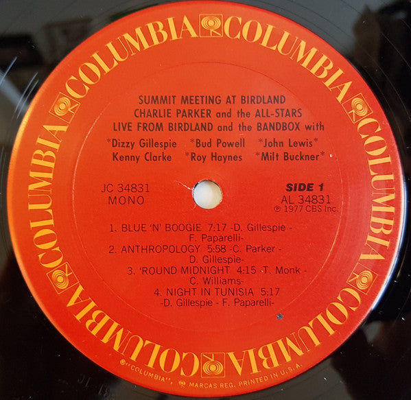 Charlie Parker And The All-Stars* - Summit Meeting At Birdland - LP