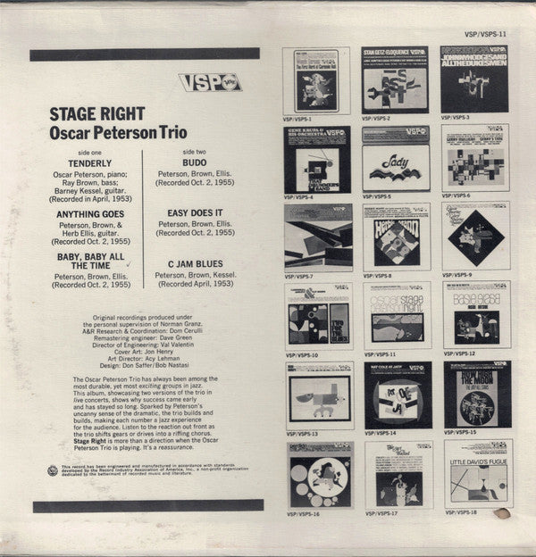 The Fabulous Oscar Peterson Trio* - Stage Right - LP
